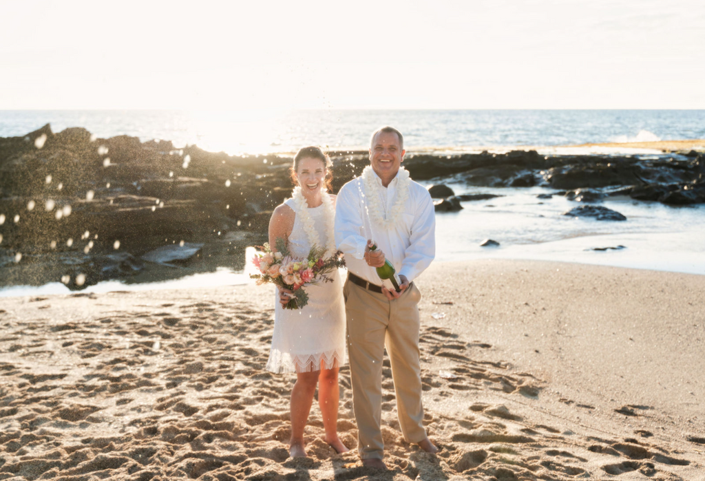 Wedding at Paradise Cove Beach, Oahu, Hawaii