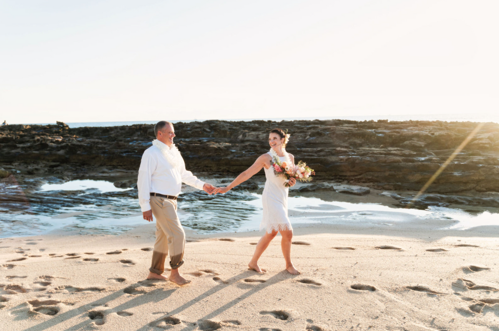 Oahu Beach Wedding in Hawaii. Paradise Cove.