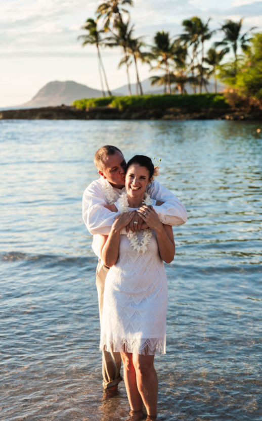Hawaii Wedding, Beach, Bride, Groom, Ocean, Palm Trees, Happy, Fun, Love