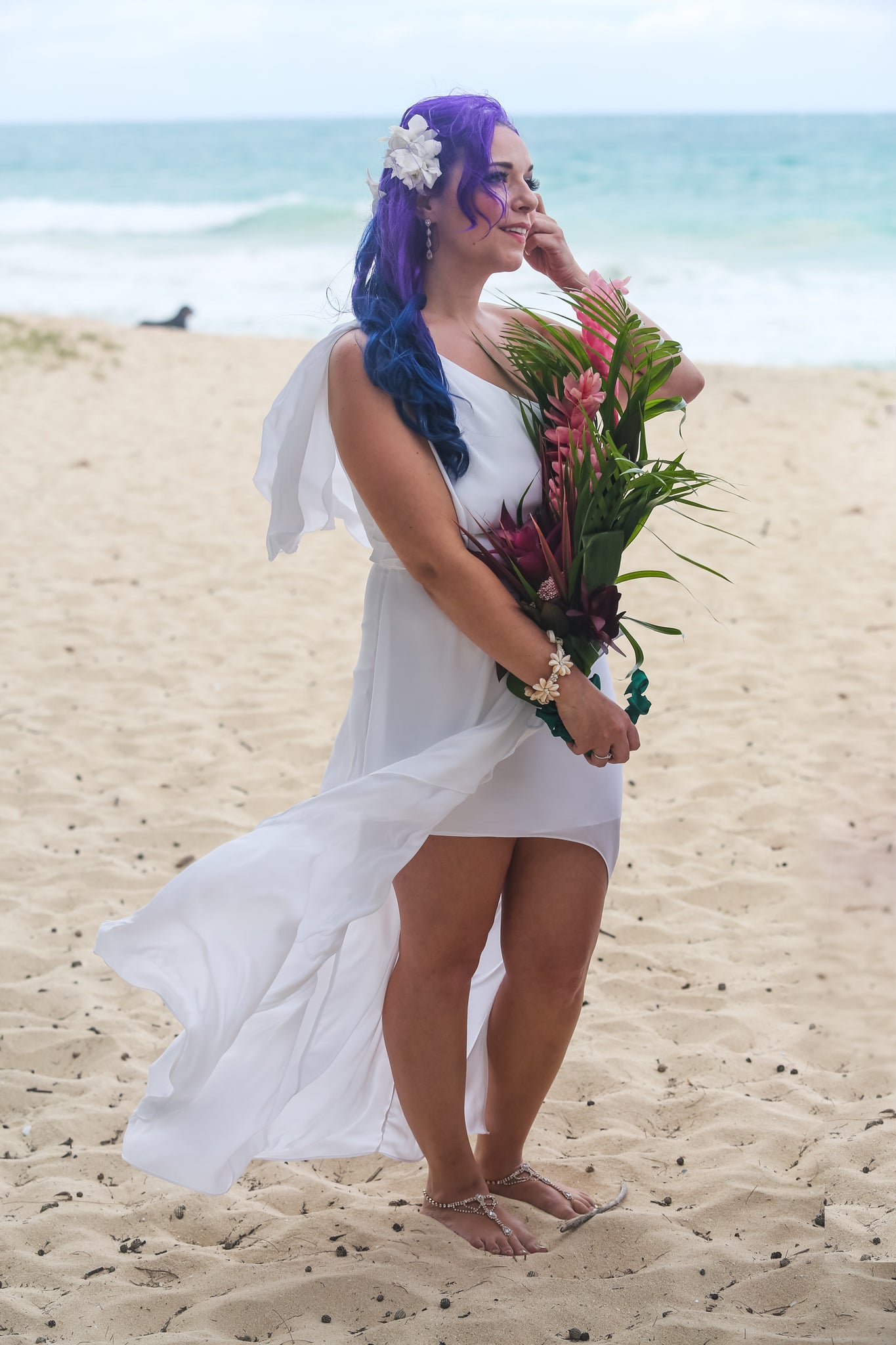 Suzie and Scott Elopement at Waimanalo Bay, Oahu