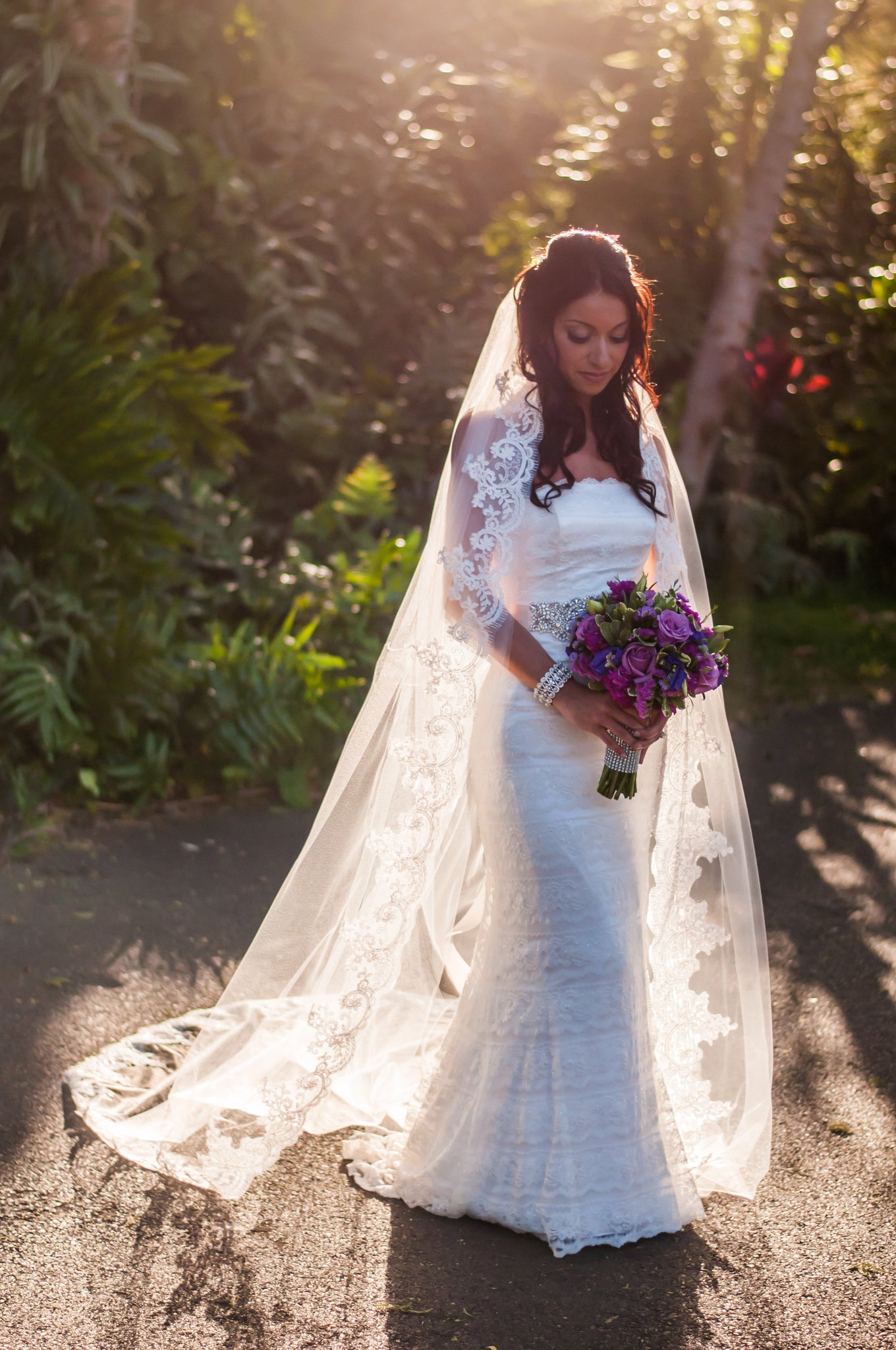 A Bride Poses before her Wedding in Makena, Maui, Hawaii