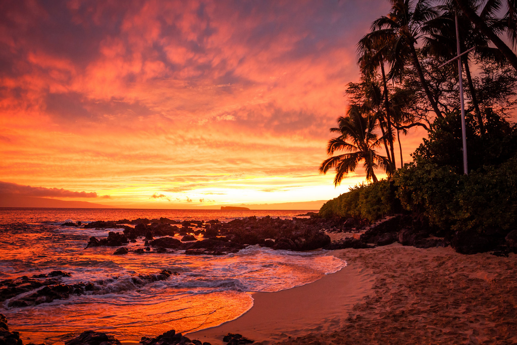 Sunset Pictures Of Hawaii Beaches