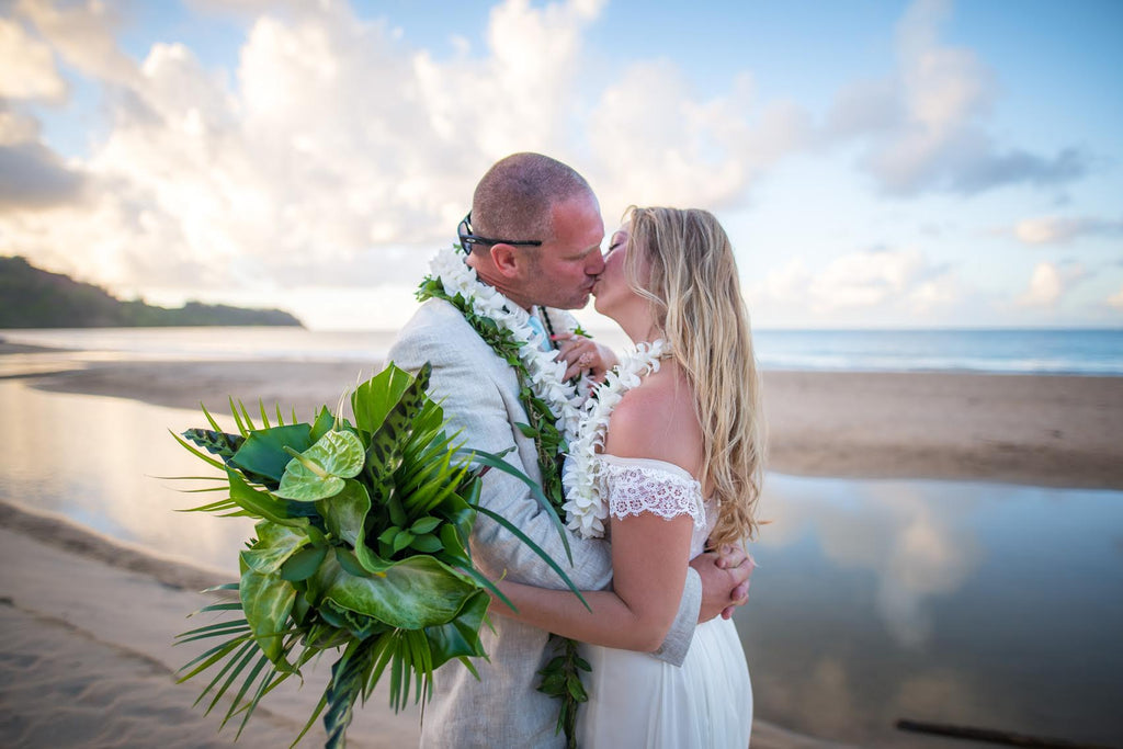 KAUAI Weddings Vow Renewals at famous Hanalei Bay 