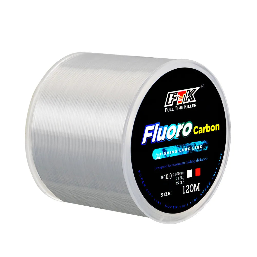 120M Fluorocarbon Coating Fishing Line 0.20mm-0.60mm 7.15LB-45LB Carbon Fiber Leader Fishing Sinking Line