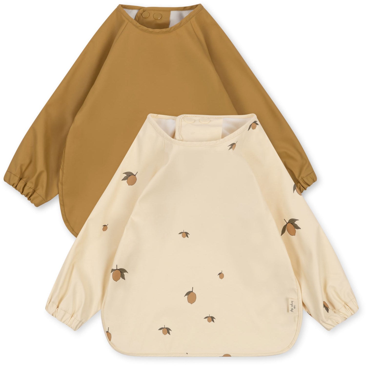 Konges Sløjd Dinner Bib Long Sleeve 2-pack Lemon - Luksusbaby KR