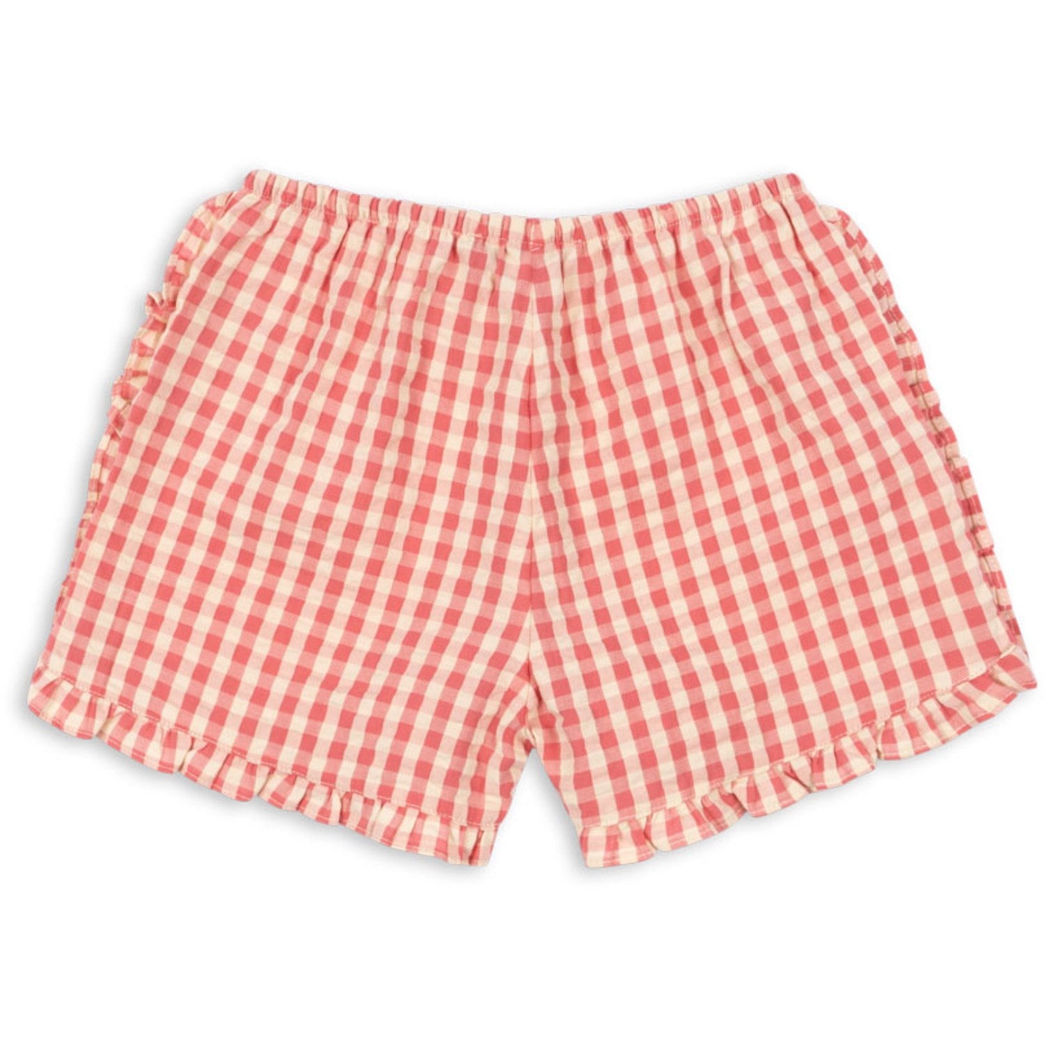 Konges Sløjd Flamingo Plume Check Kim Frill Shorts Gots - Luksusbaby KR