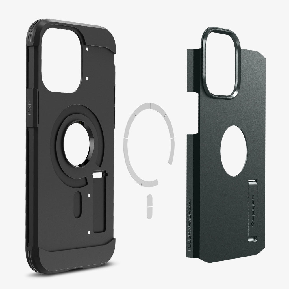 Spigen Magnetic Tough Armor MagFit Designed for iPhone 15 Pro Max Case,  [Military-Grade Protection] [Kickstand] Compatible with MagSafe (2023) -  Black