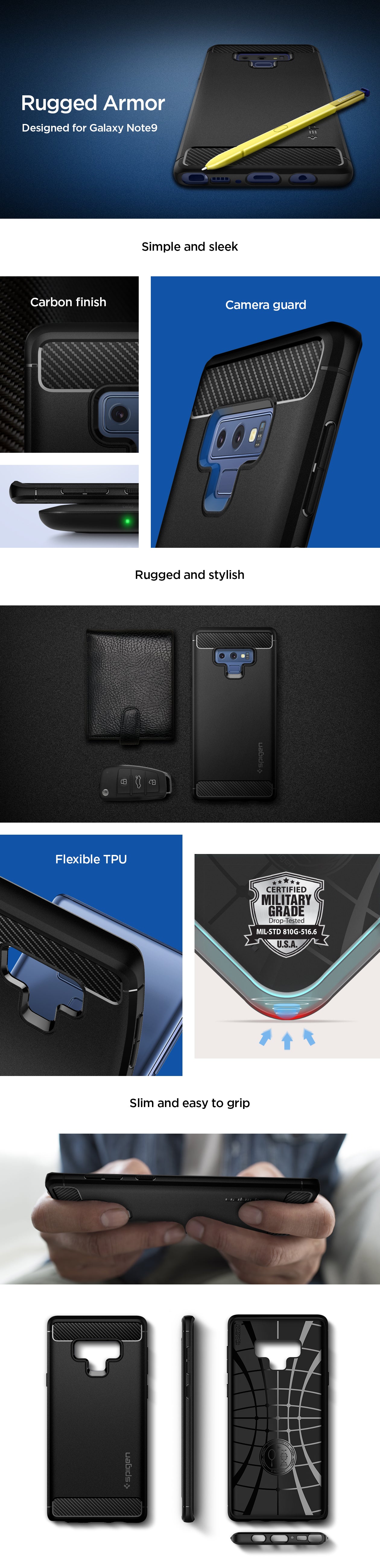 Funda Spigen Rugged Armor Celular Samsung Galaxy Note 9 