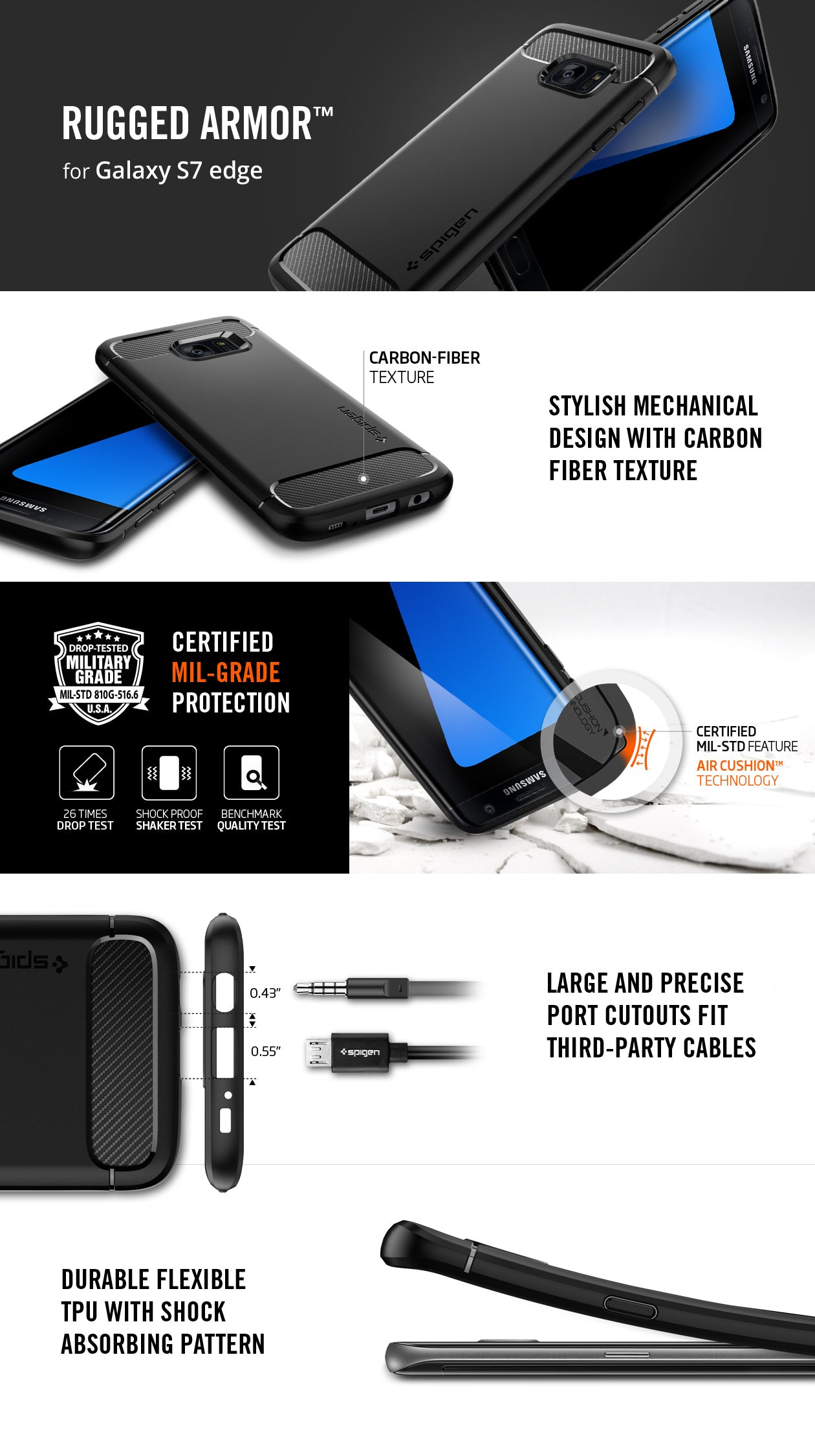 Galaxy S7 Edge Case Rugged Armor – Spigen Inc