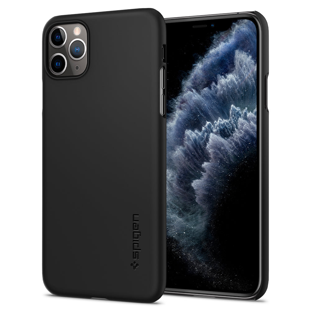 iPhone 11, iPhone 11 Pro, iPhone 11 Pro Max Case Spigen Thin Fit Matte Black Protective Slim Shockproof Cover