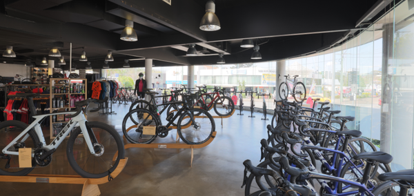 pinarello bikes in showroom