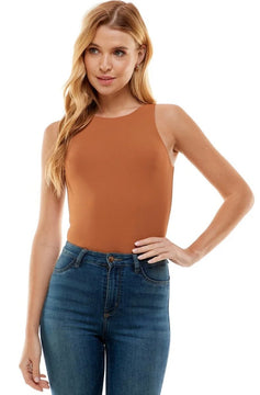 Deanna Stretch Knit Ribbed Tank Top Bodysuit