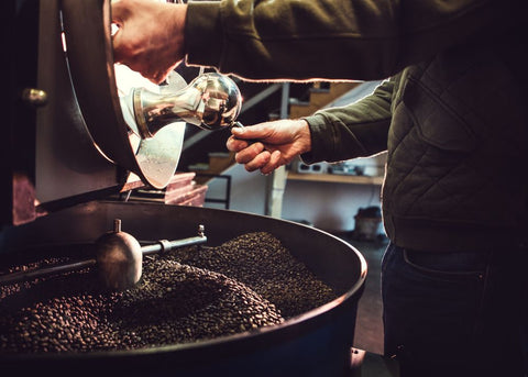 a specialty coffee roaster in production
