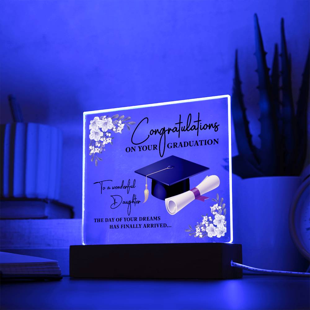 Acrylic Square Design_Graduation-Congratulations Daughter Square Acrylic Plaque