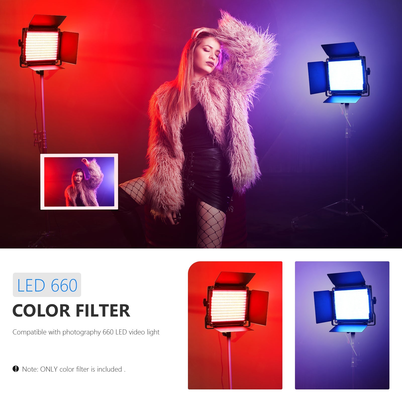 Neewer 2.4G LED Video Light Panel Lighting Kit， 12.9” Dimmable Bi-Color LED  Soft Light with Remote/3200K~5600K/Built-in Battery - AliExpress