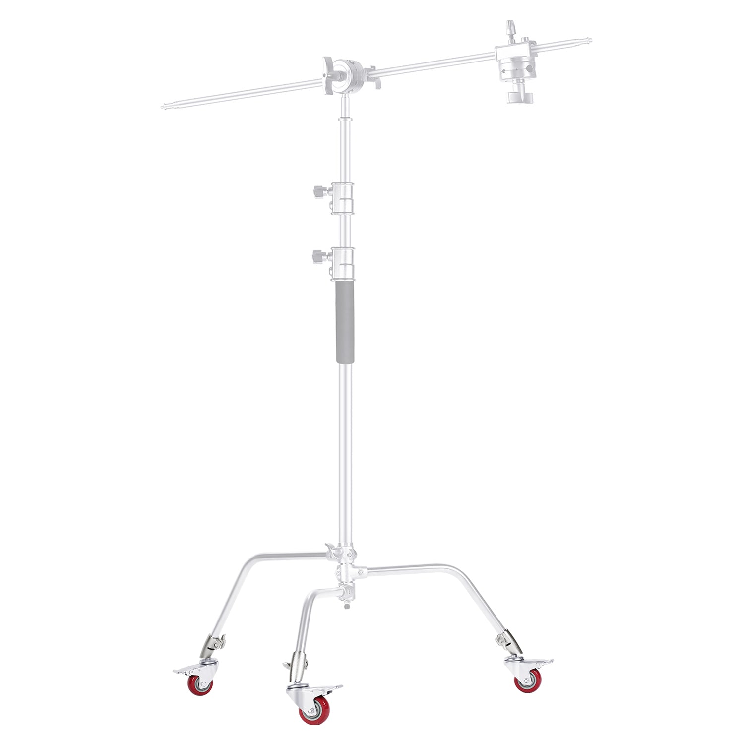 NEEWER C Stand with Boom Arm & Sliding Legs, Pro 100% Stainless Steel Stand  Max Height 10.13ft/309cm with 3.9ft/120cm Arm & 2 Grip Heads for