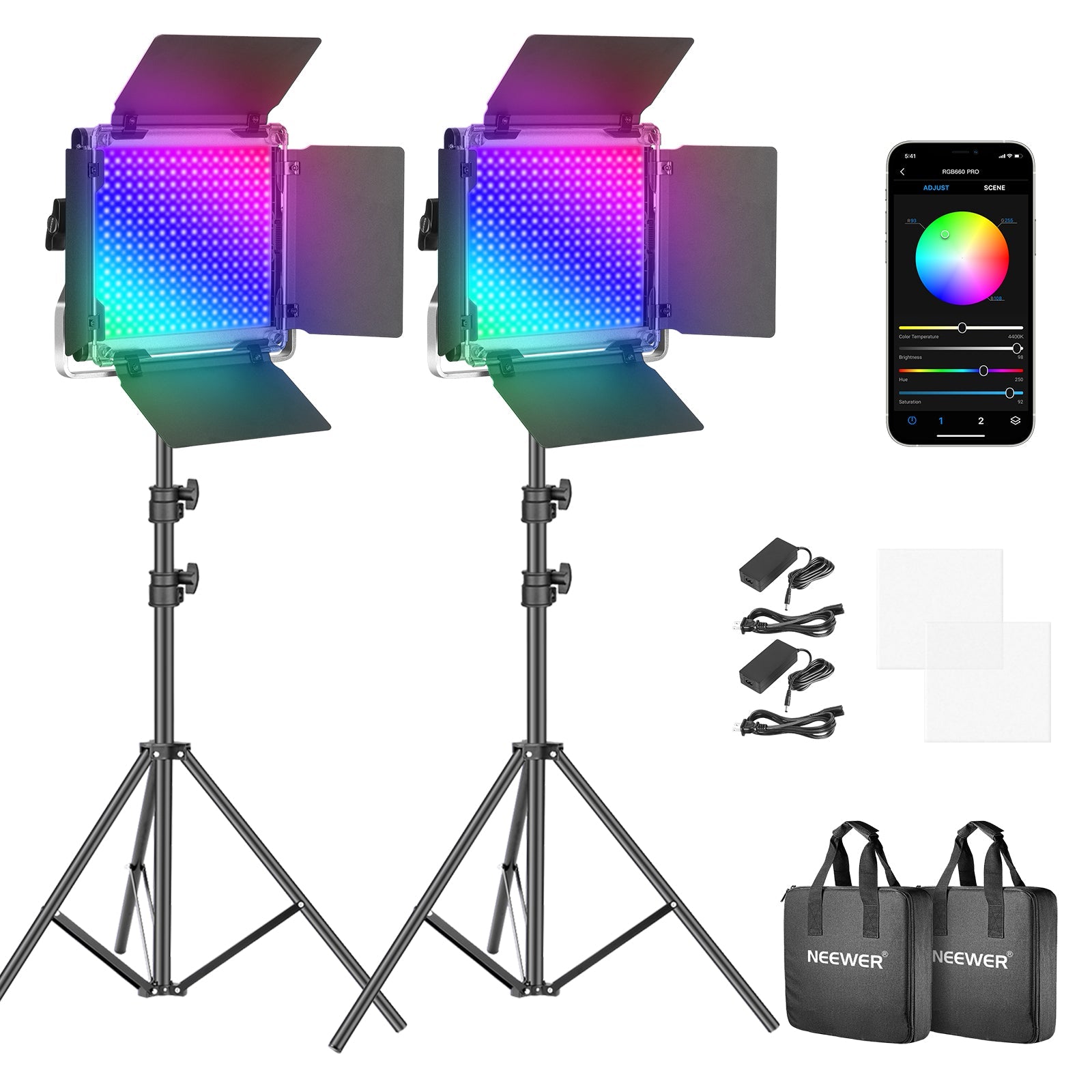 NEEWER 2 Packs RGB660 LED Video Light Kit - NEEWER – NEEWER.CA