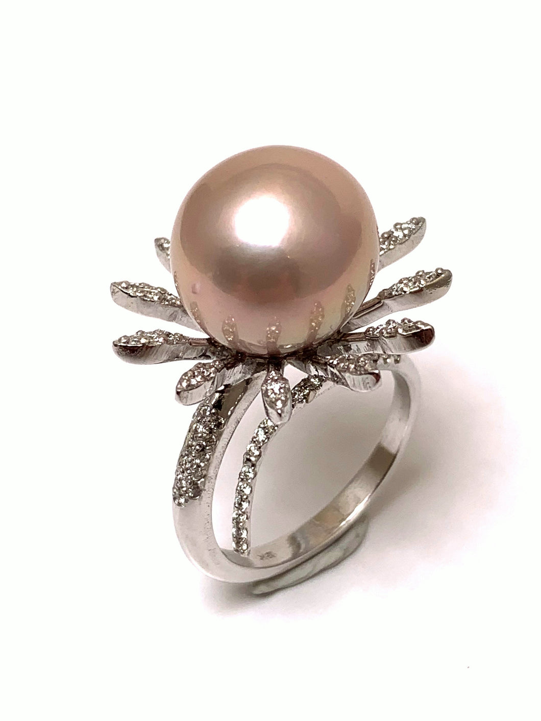 Pearl Ring with Diamonds – JCY House Online Store