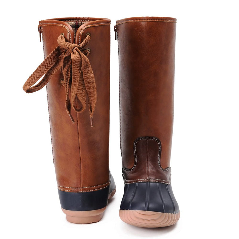 lace up tall duck boots