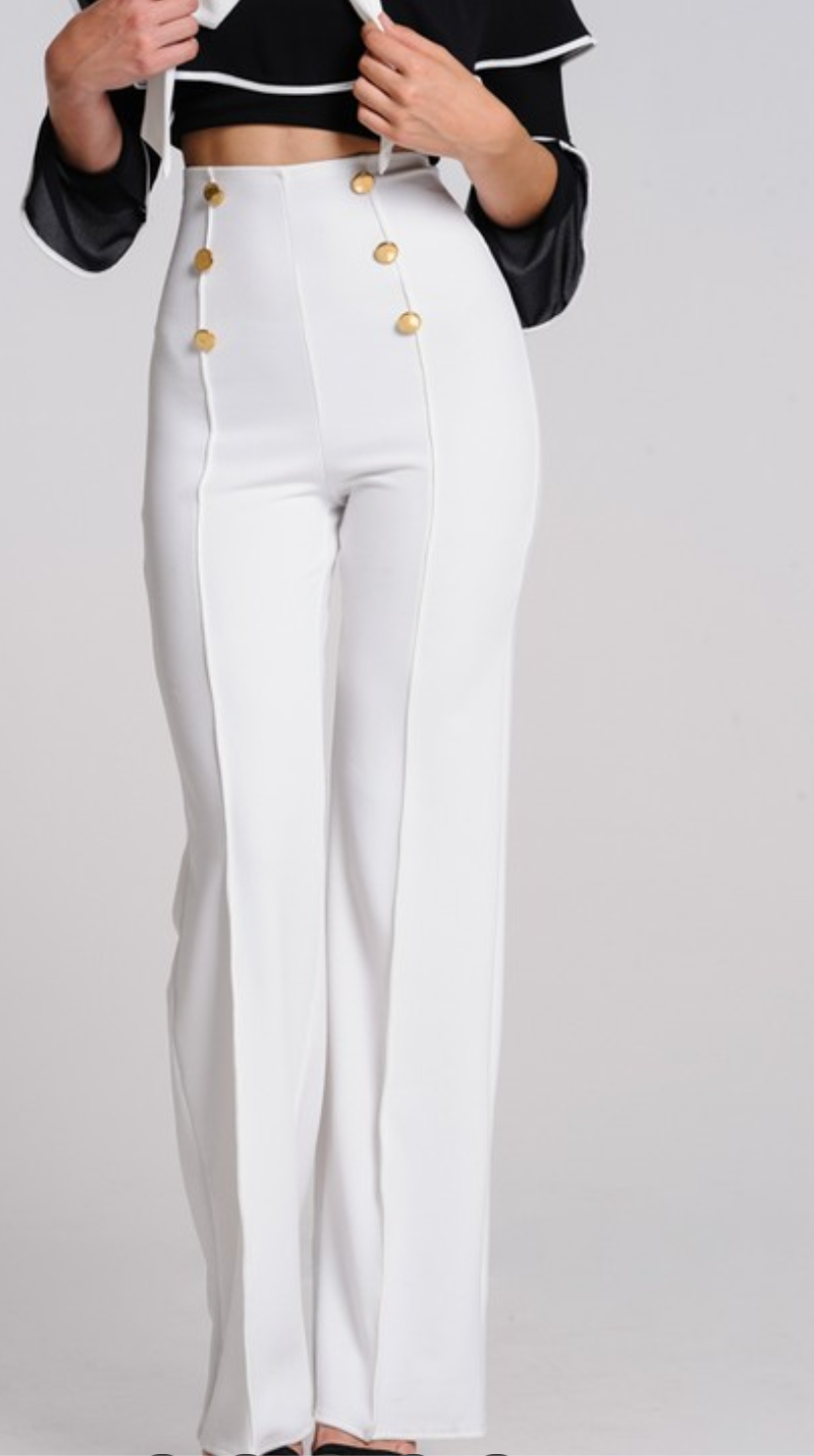 white high waisted pants