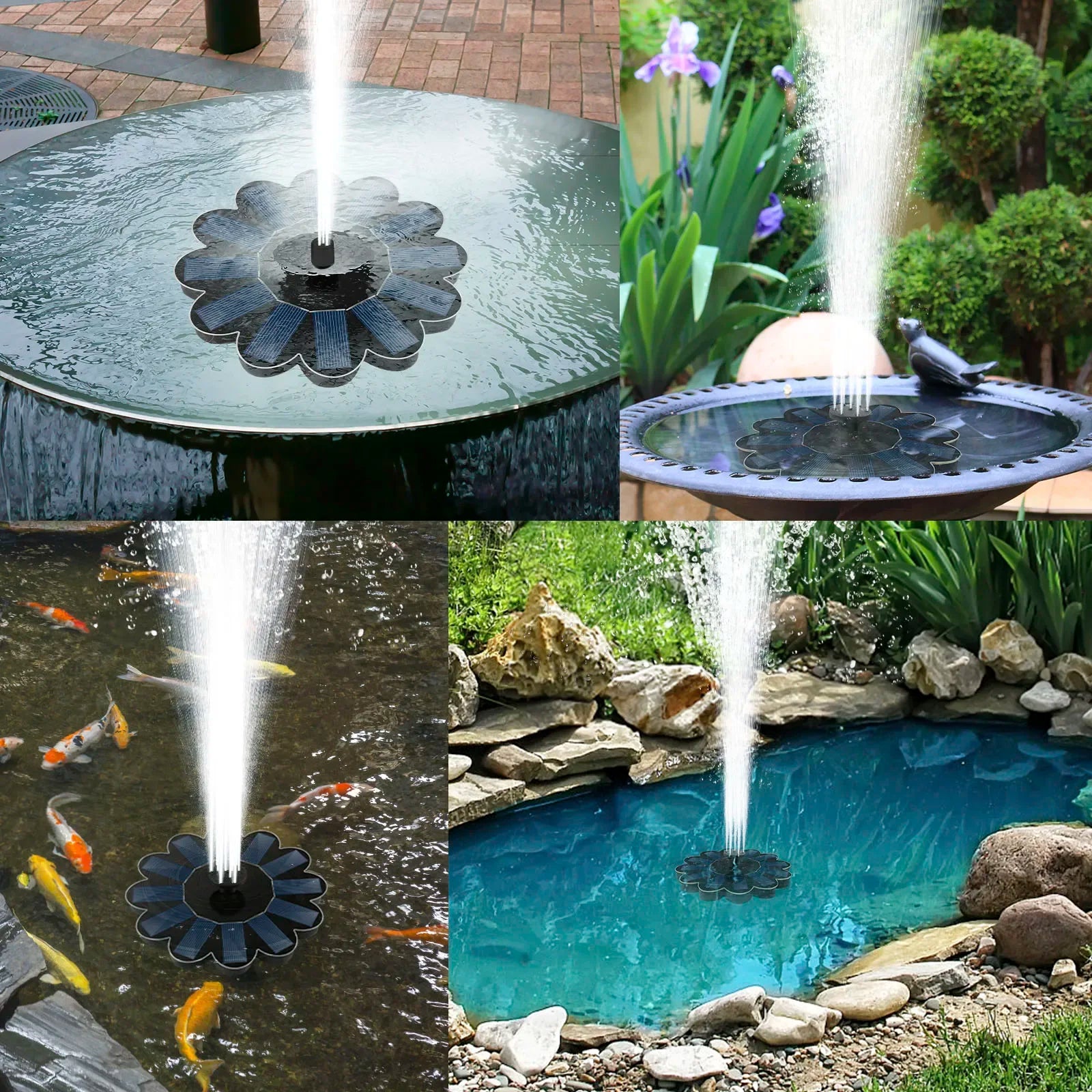 Product Image for BowLift | EcoSpray solar fountain | 100% solar energy | Flexible with 5 nozzles | For garden & balcony