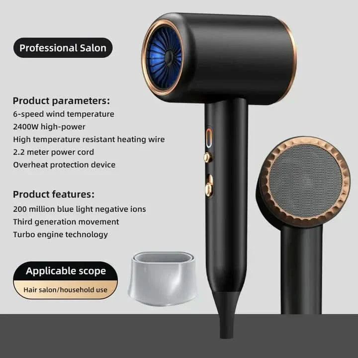 Product Image for BowLift | HairShine Turbo – Hairdryer with Ion Boost & Extra Volume, Black