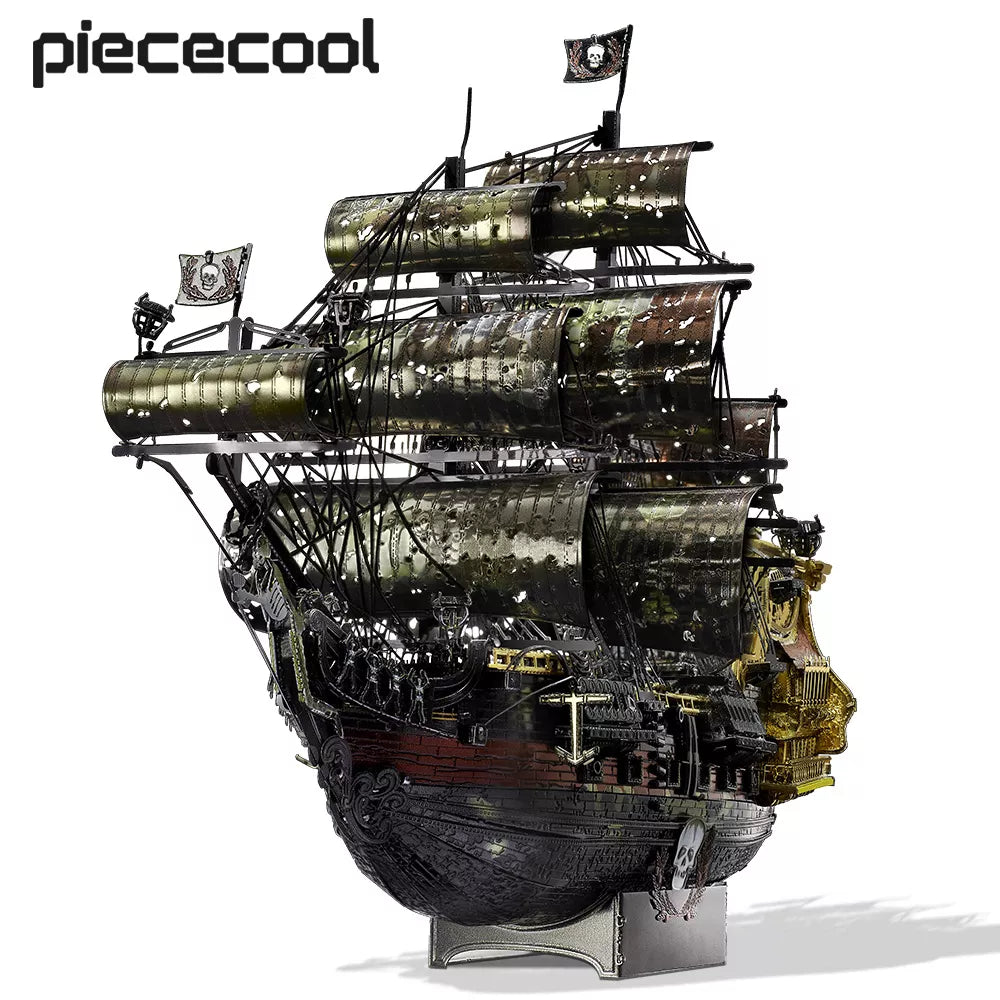 Piececool 3D Metal Puzzle The Queen Anne's Revenge Jigsaw Pirate Ship DIY Model Building Kits Toys for Teens Brain Teaser