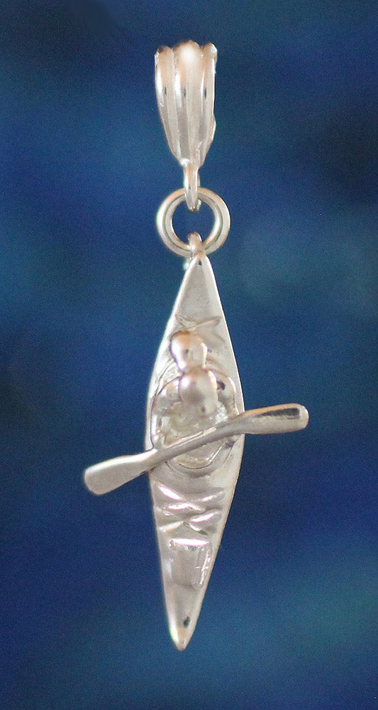 Kayak Earrings Necklace - Sterling Silver Kayaker Gift 