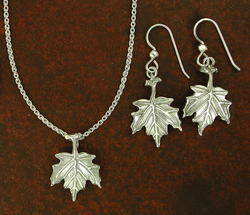 Sterling Silver Maple Leaf Charm Beautiful Nature Jewelry Spruce Mountain Designs