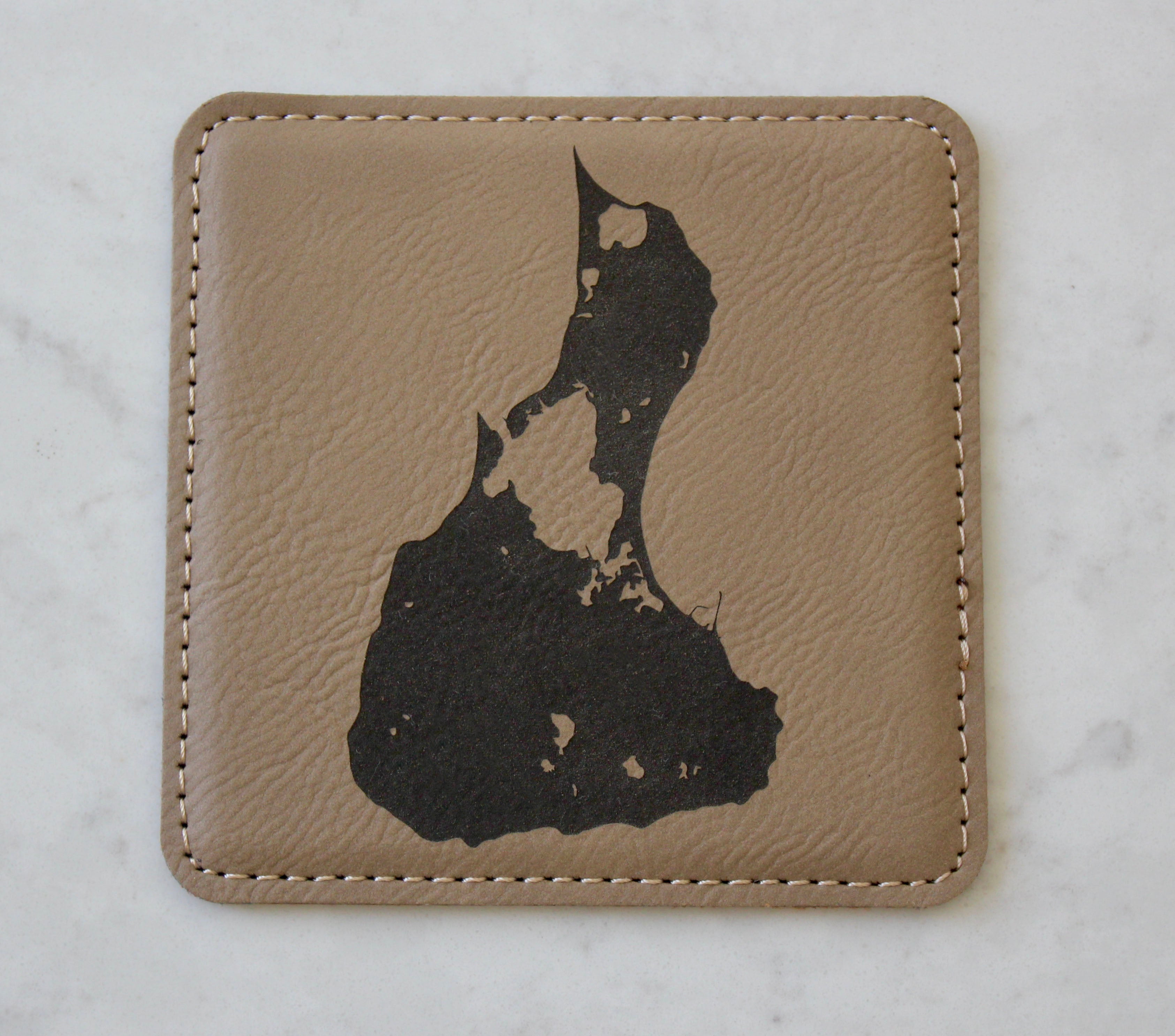 Block Island Coaster Set (Slate or Leatherette)