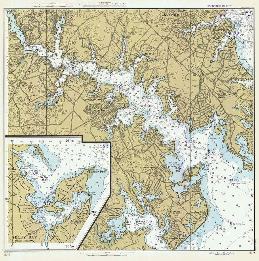 Chesapeake Bay - South River Map - 1978