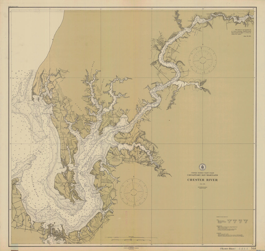 Chester River Map 1912 Nautical Chart Prints