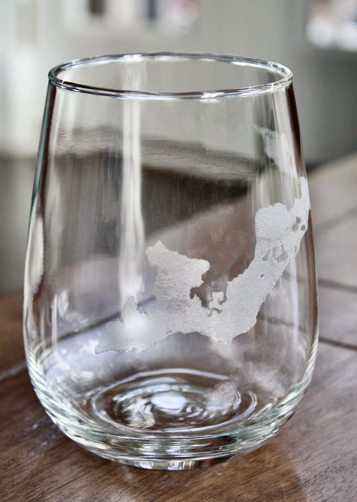 Nantucket Island Acrylic Stemless Wine Glass