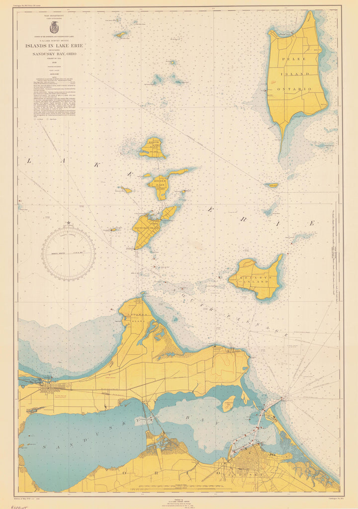 Sandusky Bay Map - Lake Erie - 1941 – HullSpeed Designs