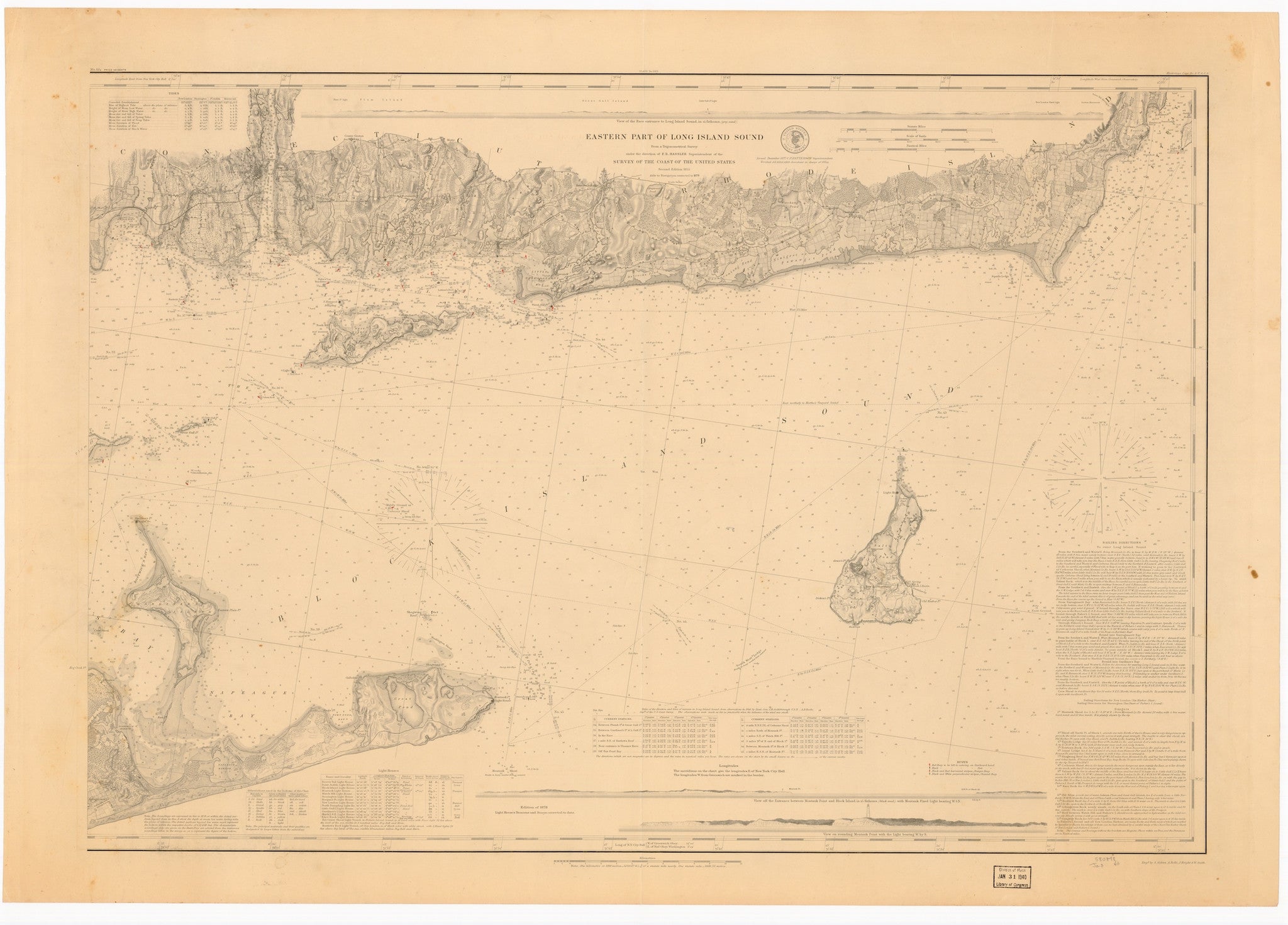 Long Island Sound Eastern Part Map 1878 Hullspeed Designs