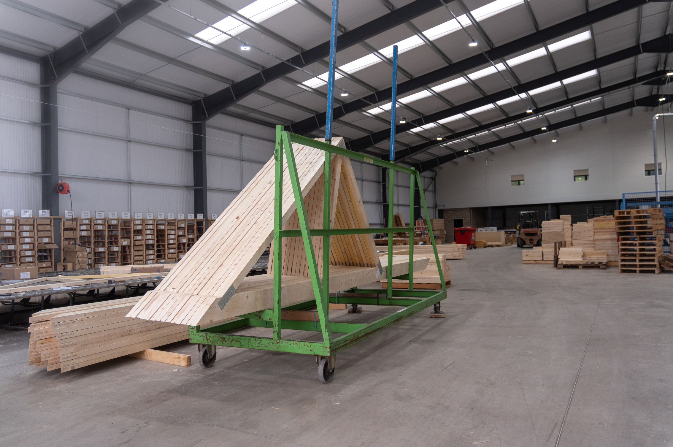 trusses in a factory