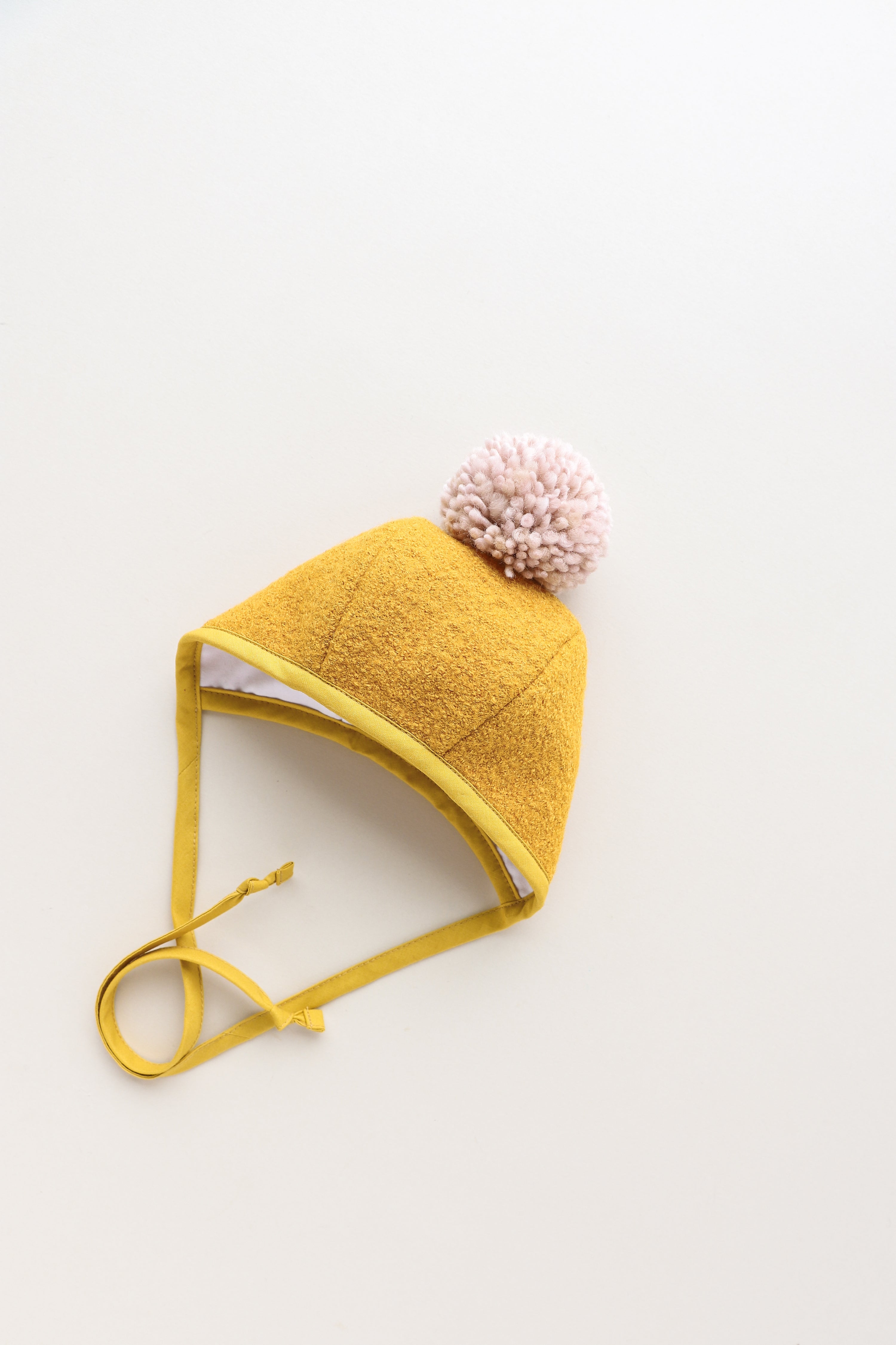 Ochre Pom Bonnet Cotton-Lined