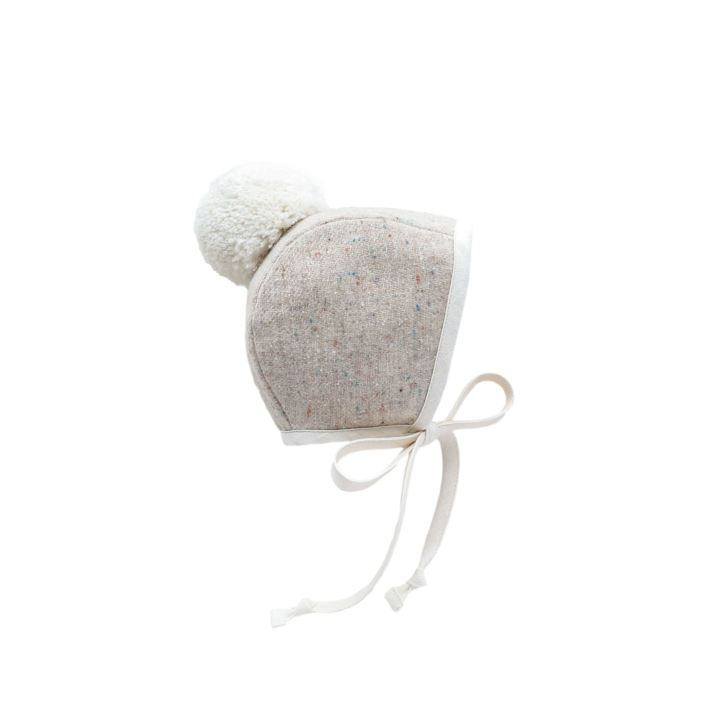 Snowdrift Pom Bonnet, Cotton-Lined, by Baby –