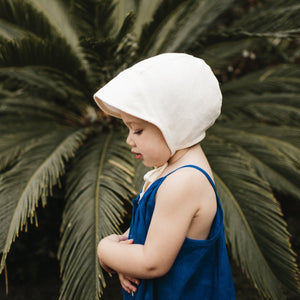 BABY BLUE & IVORY - SILK BONNET – Klaari Silk