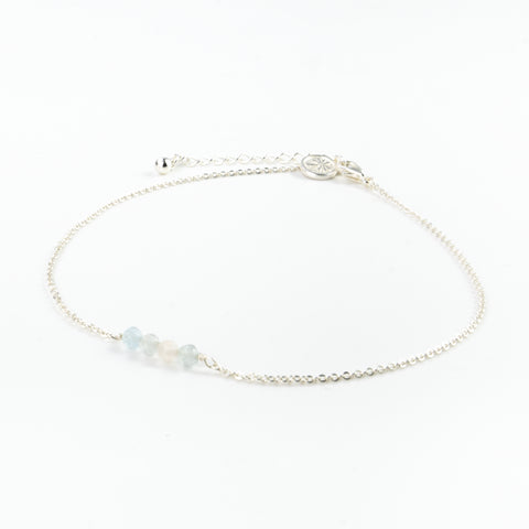 Silver plated beaded anklet