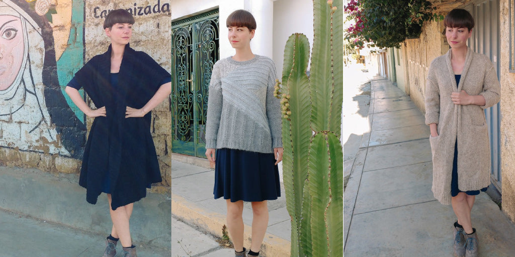 Collection of cozy alpaca sweaters made in Peru by Toronto fashion designer Jessica Rose