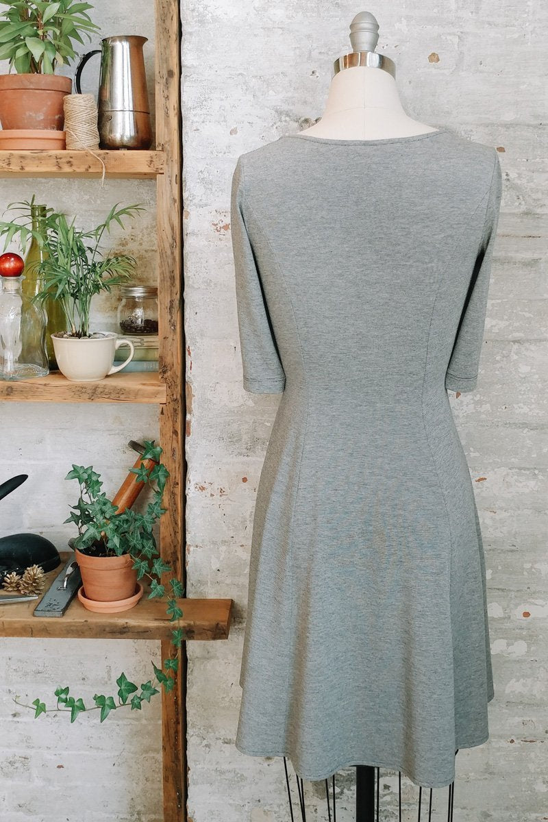 grey fit and flare dress