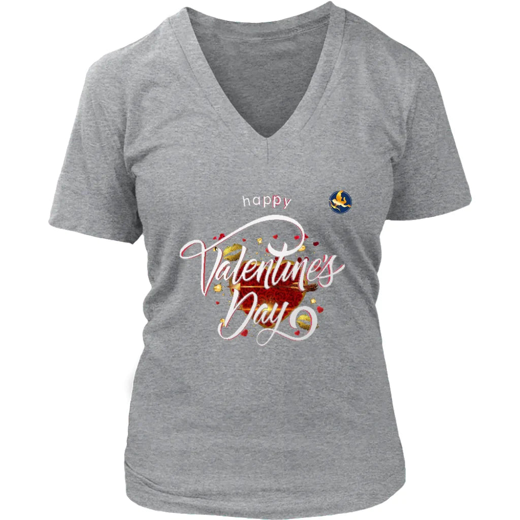 Happy Valentine's Day Shirt V-neck| Women's Valentines Shirts