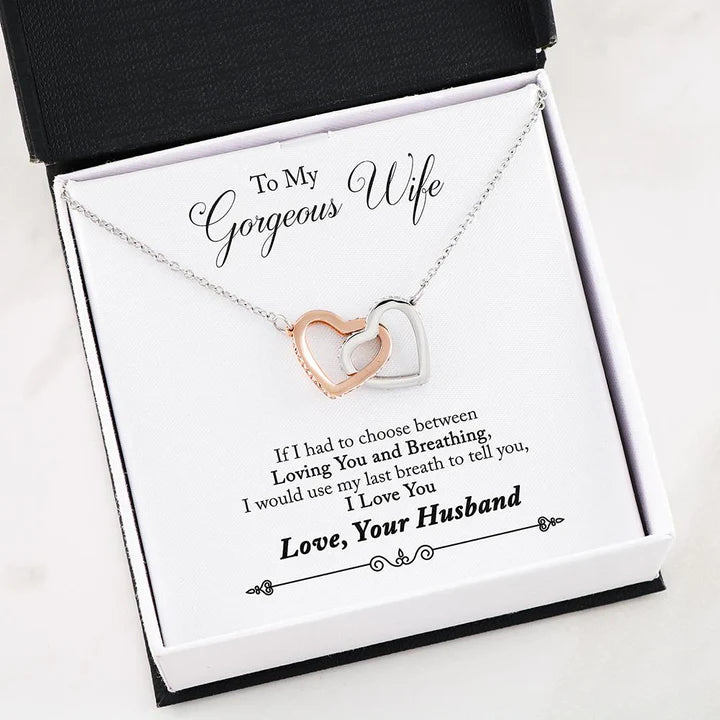 Interlocking Hearts Necklace - To My Wife| Valentines Jewelry| Gift