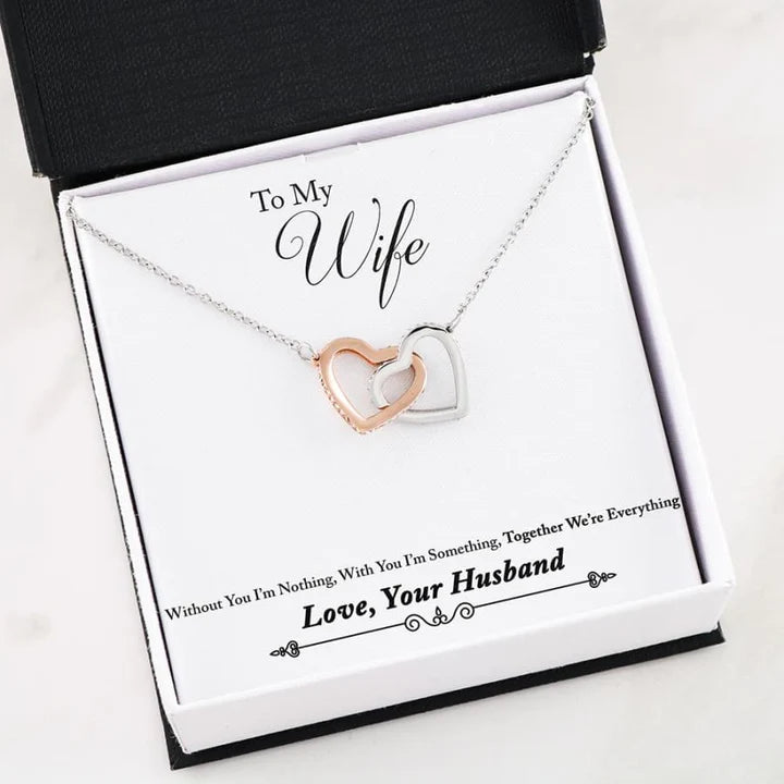 Interlocking Hearts Necklace - To My Wife| Valentines Jewelry| Gift