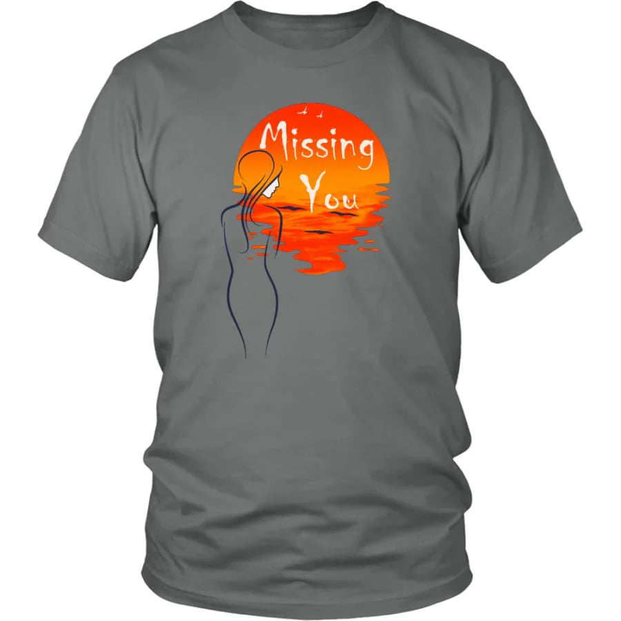 Valentines Shirt Missing You" Mens Womens|Couple Valentines Day Shirts Gray