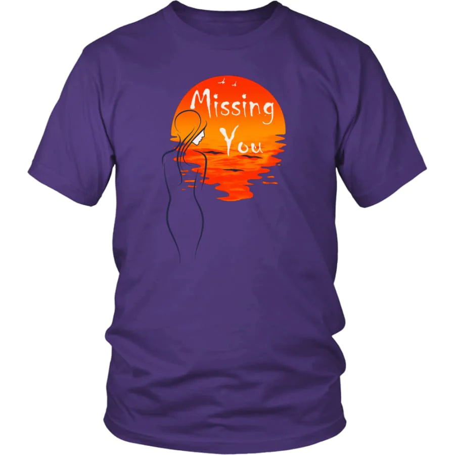 Valentines Shirt Missing You" Mens Womens|Couple Valentines Day Shirts purple