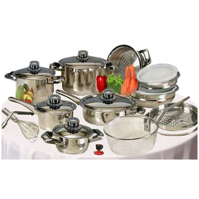 Nutri Stahl Stainless Steel Waterless Cookware Set 22 pieces, Eagles, Patriots, Steelers Gear