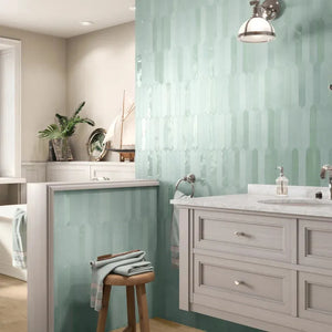 Blue 2x10 Picket Matte Ceramic Tile - Aloft Tiles