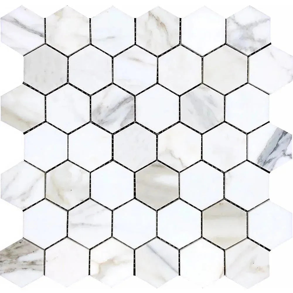 Calacatta Gold Hexagon Polished Mosaic Tile